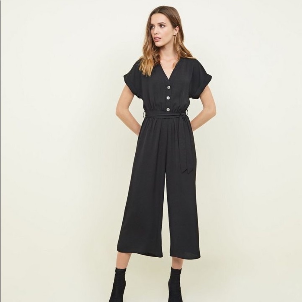 New Look black satin Jumpsuit